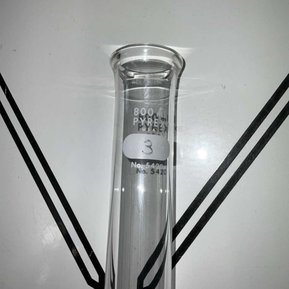 Pyrex 800ml Kjeldahl Flask No 5420 Long Neck Borosilicate Glass Laboratory USA - Picture 2 of 5